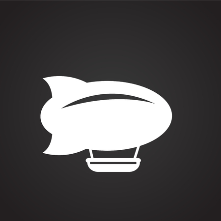 Airship on black background iconの写真素材