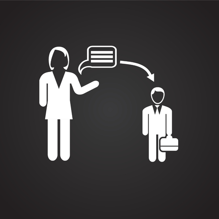 Manager staff management on black background iconのイラスト素材