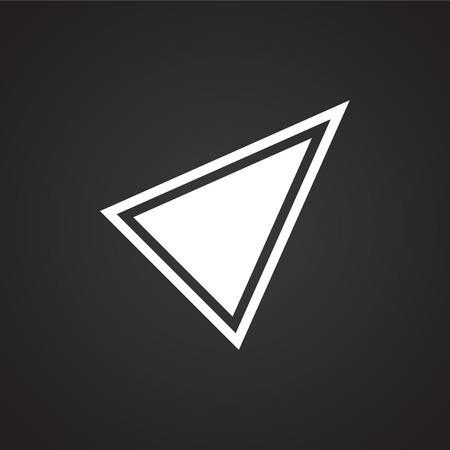 Arrow with outline on black background iconの写真素材