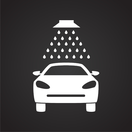 Car wash on black background iconの写真素材