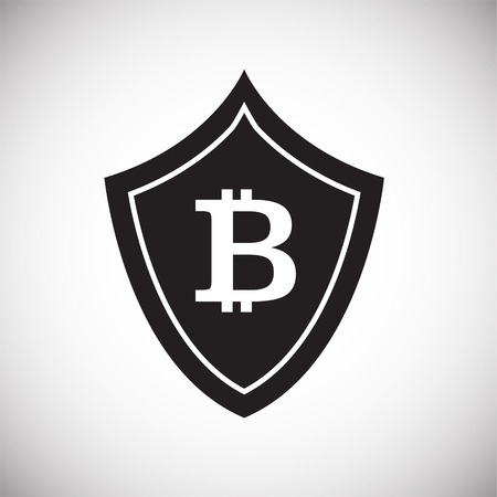 Crypto currency protection on white background iconのイラスト素材