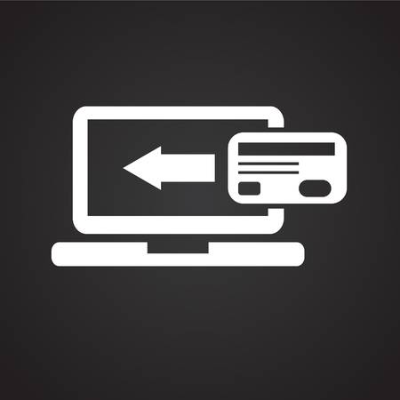 Online payment on black background iconのイラスト素材