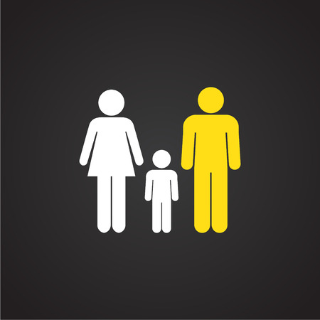 Interracial relationship family on black background iconのイラスト素材
