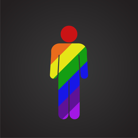 LGBT Person on black background iconのイラスト素材