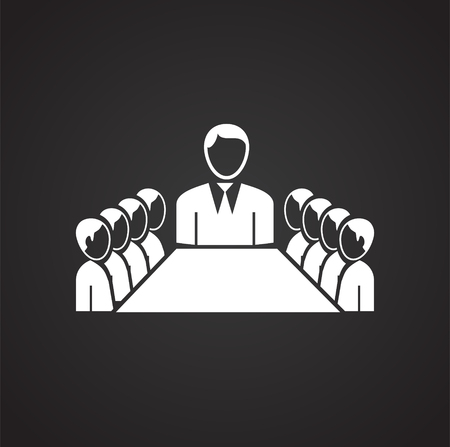 Crisis solving meeting on black background iconの写真素材