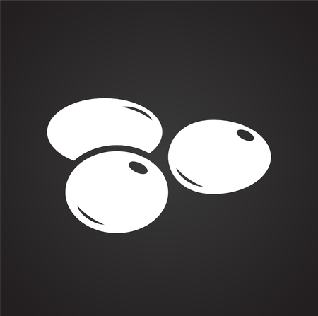 Egg on black background iconのイラスト素材