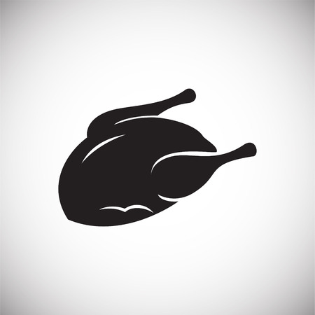 Chicken on white background iconの写真素材