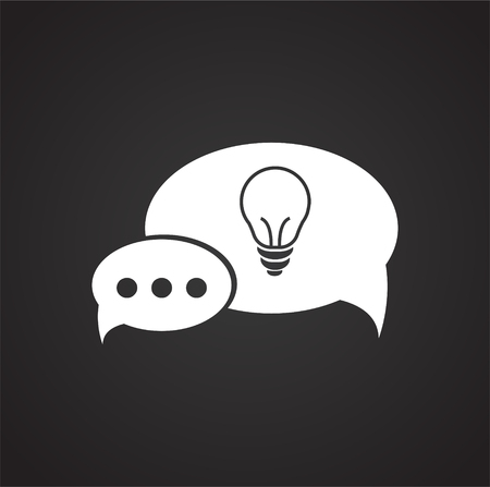 Coworking speech bubble idea on black background iconのイラスト素材