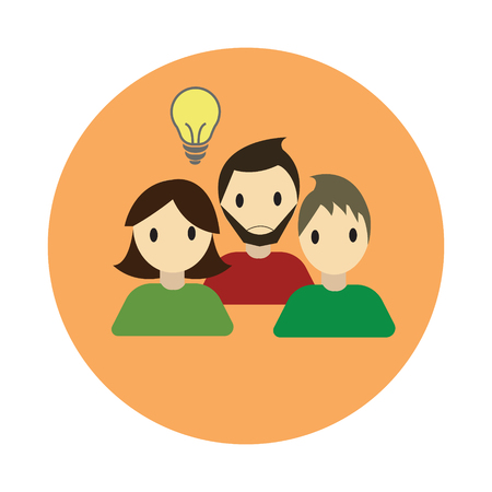 Coworking collaboration idea flat on white background iconのイラスト素材