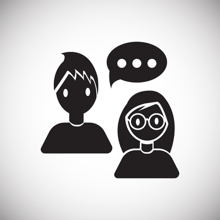 Coworking conversation on white background iconのイラスト素材