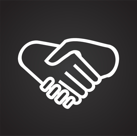 Virtual friendship on black background iconのイラスト素材