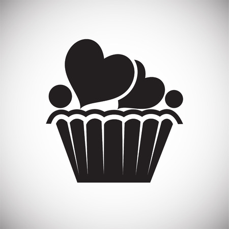 Love cake with hearts on white background iconの写真素材