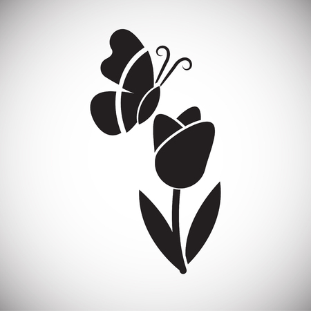 Spring flower on white background iconのイラスト素材