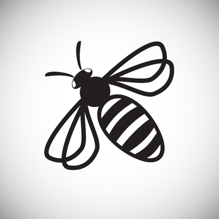 Bee on whtie background iconのイラスト素材