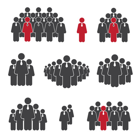 Group of businessman leader figures concept on white background iconsの写真素材