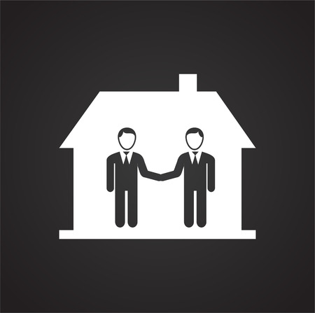 Real estate agent deal on black background iconのイラスト素材