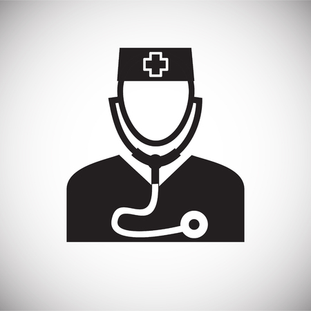 Doctor on white background iconのイラスト素材