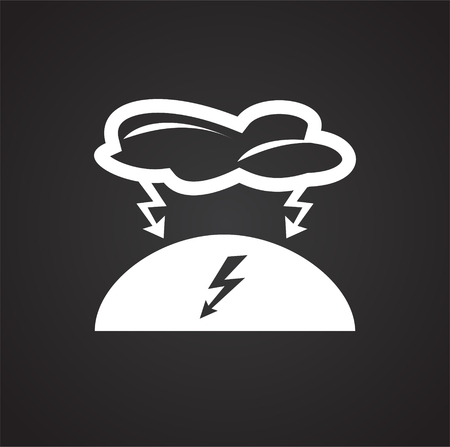 Meteorological energy generation on black background iconのイラスト素材