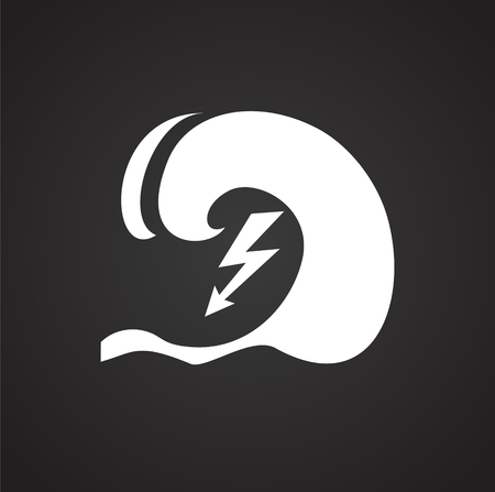 Wave energy generation on black background iconのイラスト素材