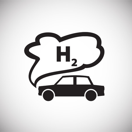 Hydrogen hybrid car on white background iconのイラスト素材