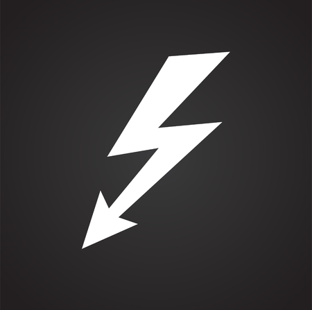 Electricity sign cocept on black background iconの写真素材