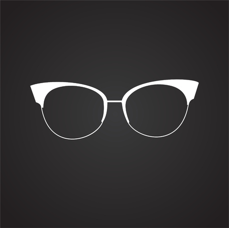 Trendy eye wear glasses on black background iconのイラスト素材