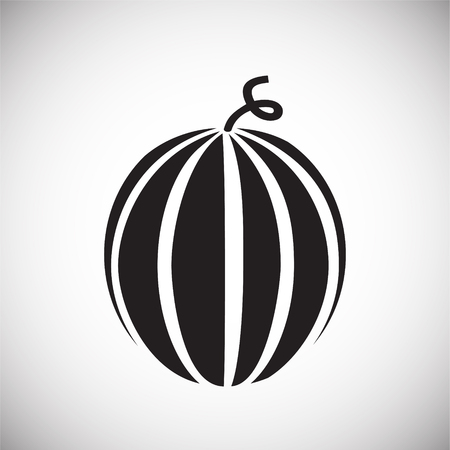 Watermelon on white background iconのイラスト素材