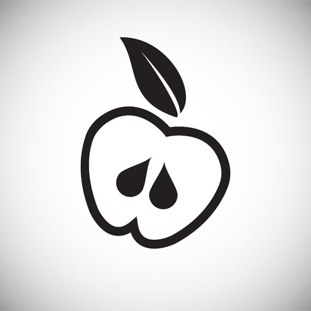 Apple on white background iconのイラスト素材