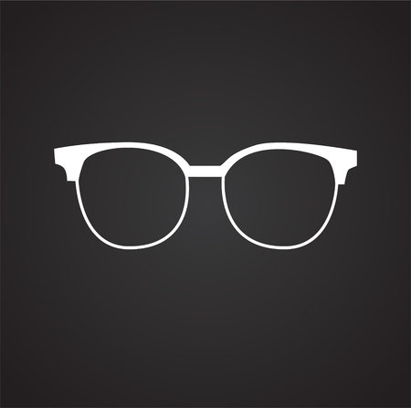 Trendy eye wear glasses on black background iconのイラスト素材