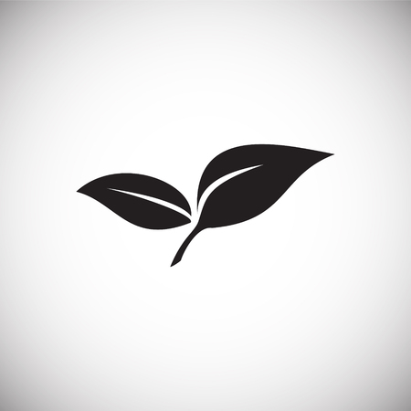 Leafs of fruit on whtie background iconのイラスト素材