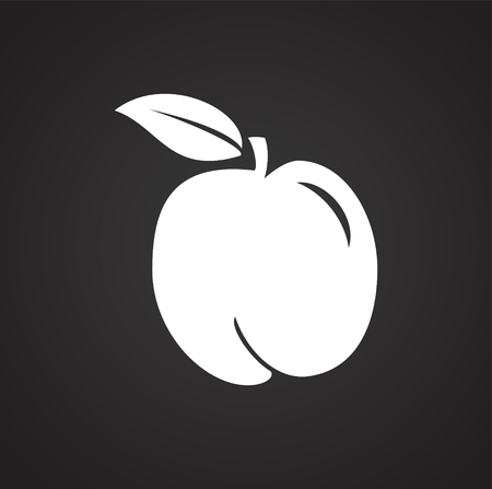 PEach on black background iconのイラスト素材