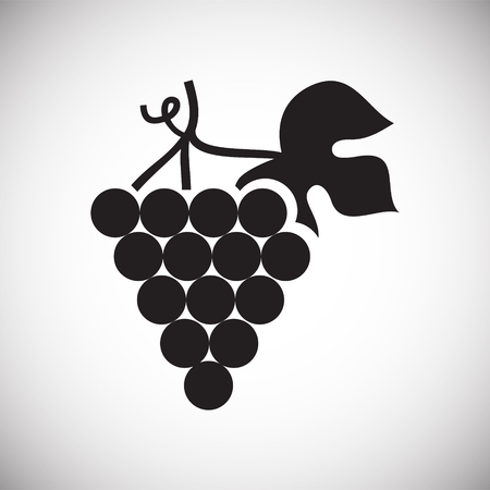 Grape on white background iconのイラスト素材