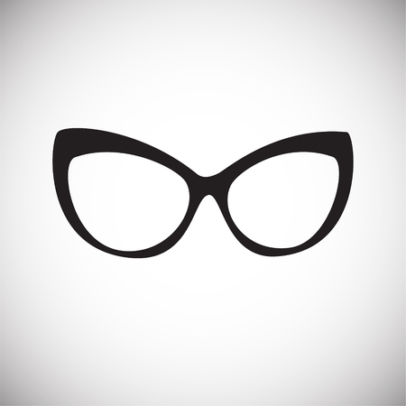 Trendy eye wear glasses on white background iconのイラスト素材