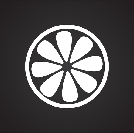 Orange on black backgorund iconの写真素材