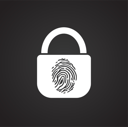 Finger print access icon on black background for graphic and web design, Modern simple vector sign. Internet concept. Trendy symbol for website design web button or mobile app.のイラスト素材