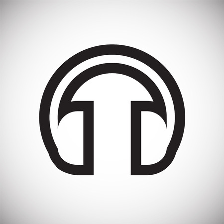 Wireless headphones icon on white background for graphic and web design, Modern simple vector sign. Internet concept. Trendy symbol for website design web button or mobile app.のイラスト素材
