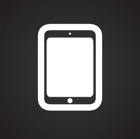 Digital pad tablet icon on black background for graphic and web design, Modern simple vector sign. Internet concept. Trendy symbol for website design web button or mobile app.のイラスト素材