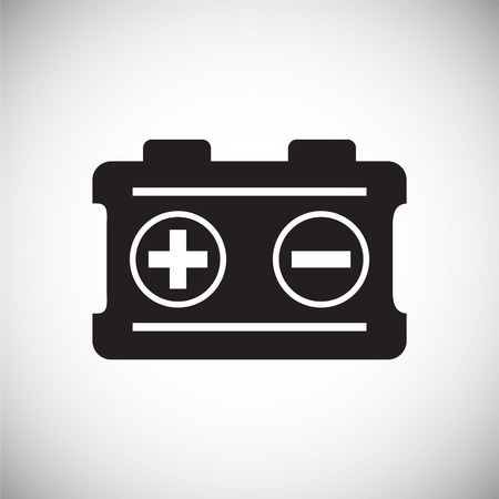 Car battery icon on white background for graphic and web design, Modern simple vector sign. Internet concept. Trendy symbol for website design web button or mobile app.のイラスト素材