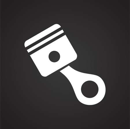 Car engine piston shaft icon on black background for graphic and web design, Modern simple vector sign. Internet concept. Trendy symbol for website design web button or mobile app.のイラスト素材