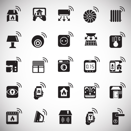 Smart home icons set on white background for graphic and web design, Modern simple vector sign. Internet concept. Trendy symbol for website design web button or mobile app.のイラスト素材