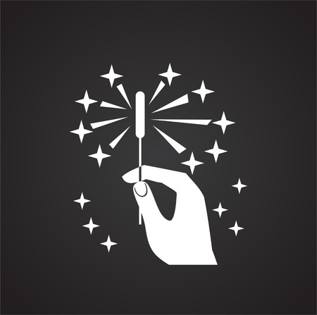 Paprty sparkler icon on black background for graphic and web design, Modern simple vector sign. Internet concept. Trendy symbol for website design web button or mobile appのイラスト素材
