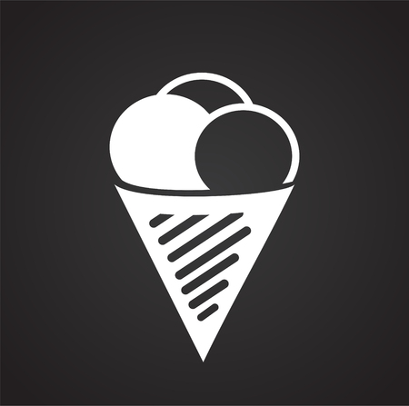 Birthday ice cream icon on black background for graphic and web design, Modern simple vector sign. Internet concept. Trendy symbol for website design web button or mobile appのイラスト素材
