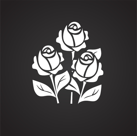 Birthday flowers icon on black background for graphic and web design, Modern simple vector sign. Internet concept. Trendy symbol for website design web button or mobile appのイラスト素材