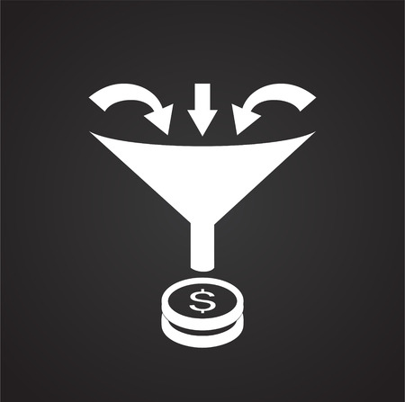 Crowdfunding divident collection icon on black background for graphic and web design, Modern simple vector sign. Internet concept. Trendy symbol for website design web button or mobile appの写真素材