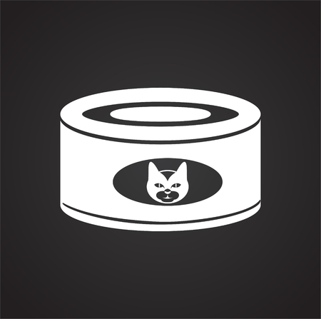 Cat food icon on blackbackground for graphic and web design, Modern simple vector sign. Internet concept. Trendy symbol for website design web button or mobile appのイラスト素材