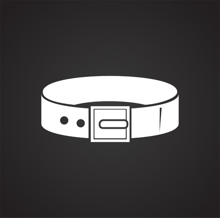 Pet collar icon on black background for graphic and web design, Modern simple vector sign. Internet concept. Trendy symbol for website design web button or mobile appのイラスト素材