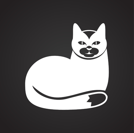 Pet cat icon on black background for graphic and web design, Modern simple vector sign. Internet concept. Trendy symbol for website design web button or mobile appのイラスト素材