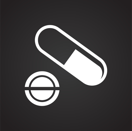 Pet medicine icon on black background for graphic and web design, Modern simple vector sign. Internet concept. Trendy symbol for website design web button or mobile appのイラスト素材