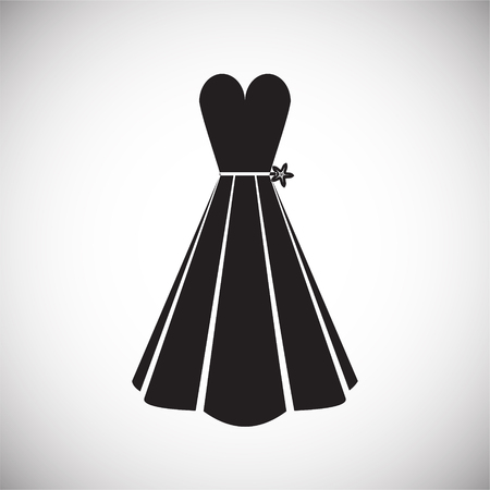 Wedding bride dress icon on white background for graphic and web design, Modern simple vector sign. Internet concept. Trendy symbol for website design web button or mobile appのイラスト素材