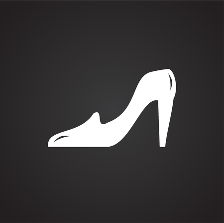 Wedding brides shoe icon on black background for graphic and web design, Modern simple vector sign. Internet concept. Trendy symbol for website design web button or mobile appの写真素材